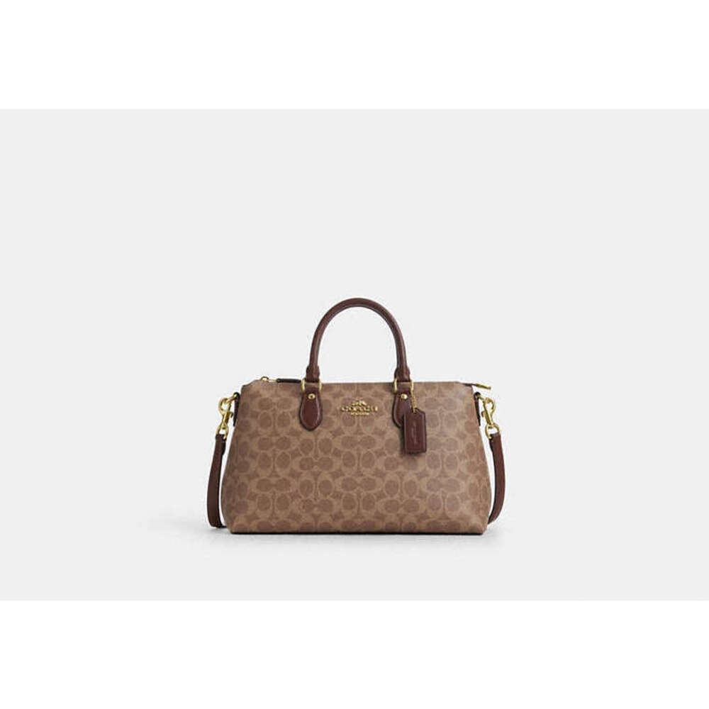 Coach Georgia Satchel Bag (Tan & Brown)